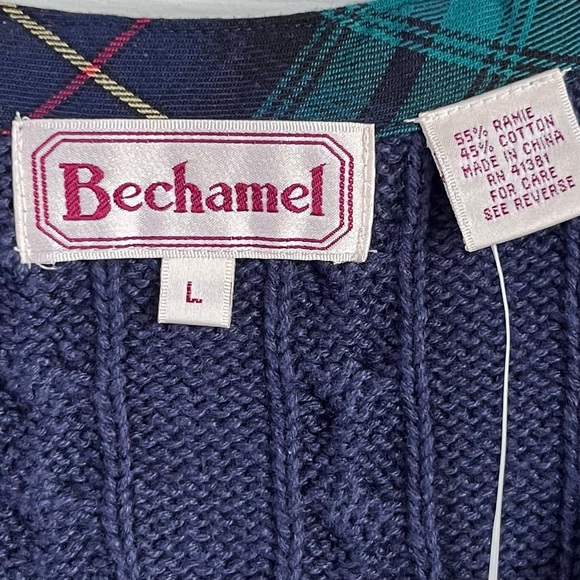 Bechamel Sweater Vest L • Preppy Plaid‎ Trim Y2K NWT - Picture 4 of 7